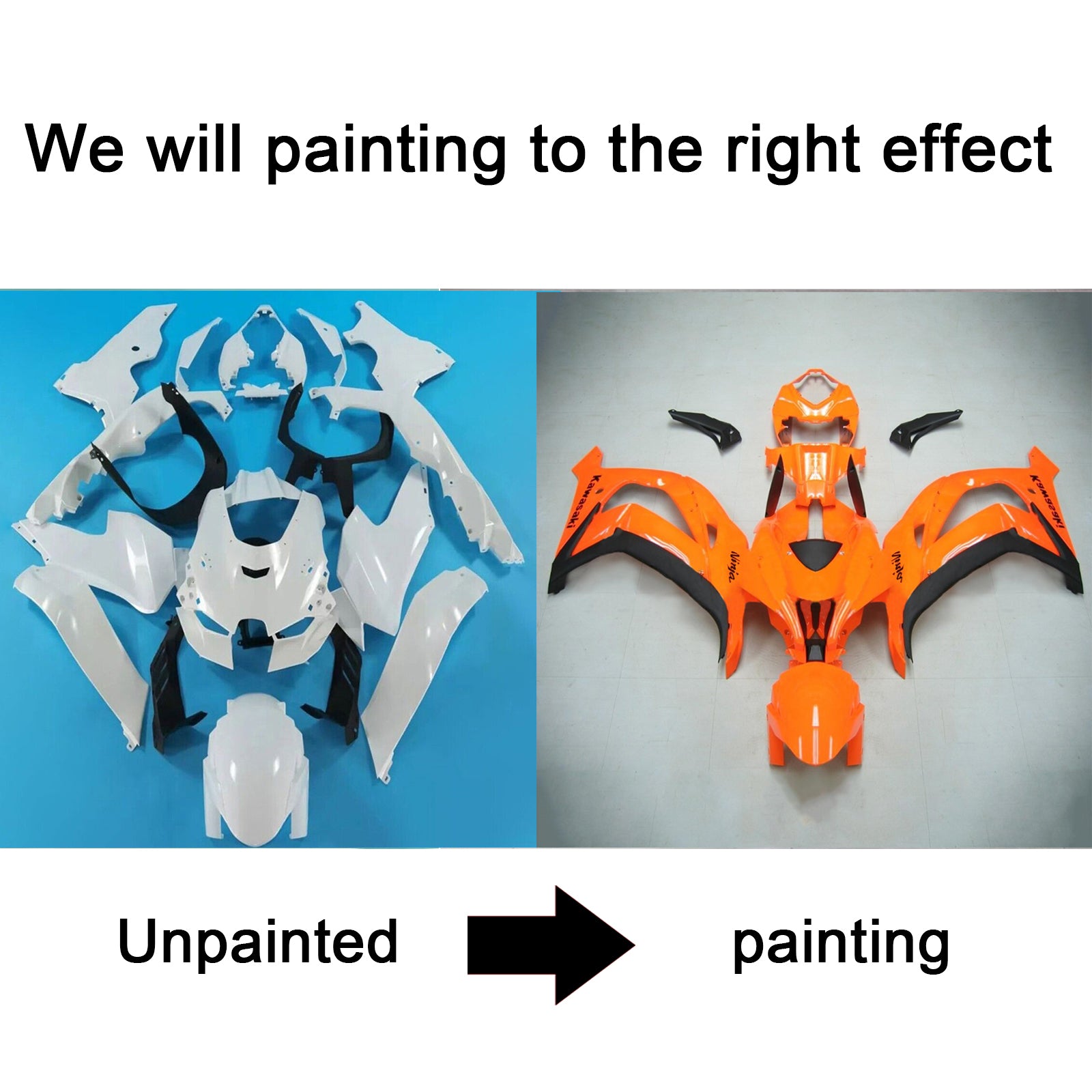 Amotopart 2021-2025 Kawasaki ZX10R ZX10RR Orange Fairing Kit