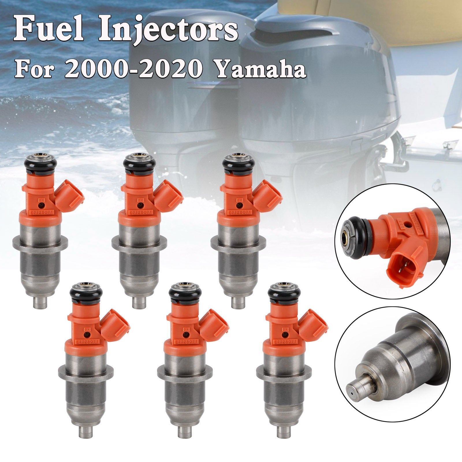 6PCS 68F-13761-00-00 Iniettori di carburante per Yamaha fuoribordo HPDI 150-200 HP E7T05071