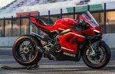 Amotopart Ducati Panigale 20-21 V4/V4S &amp; 21-22 V4SP &amp; 19-22 V4R Weiß mit rotem Verkleidungssatz