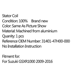 Magneto Generator Engine Stator Coil 31401-47H00-000 For Suzuki GSXR1000 09-16