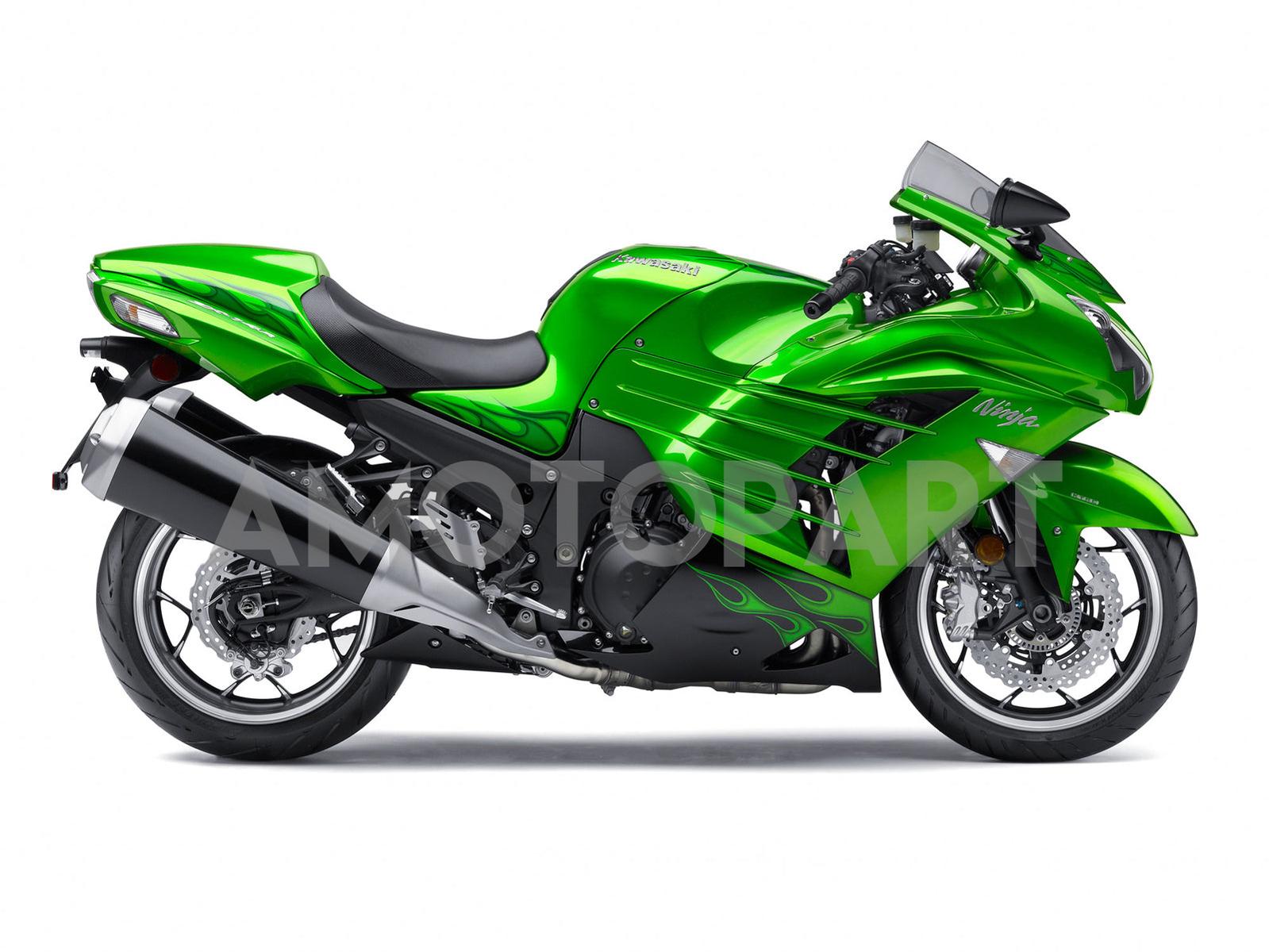 Amotopart Kawasaki 2012-2025 ZX14R Green Fairing Kit