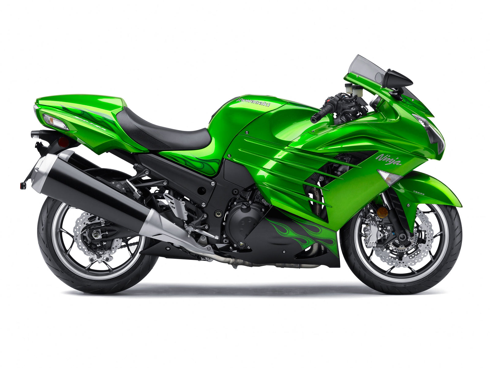 Amotopart Kawasaki 2012-2022 ZX14R グリーン フェアリングキット