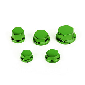 30pcs Motorcycle Green Plastic Hexagon Socket Screw Covers Bolt Nut Cap Cover