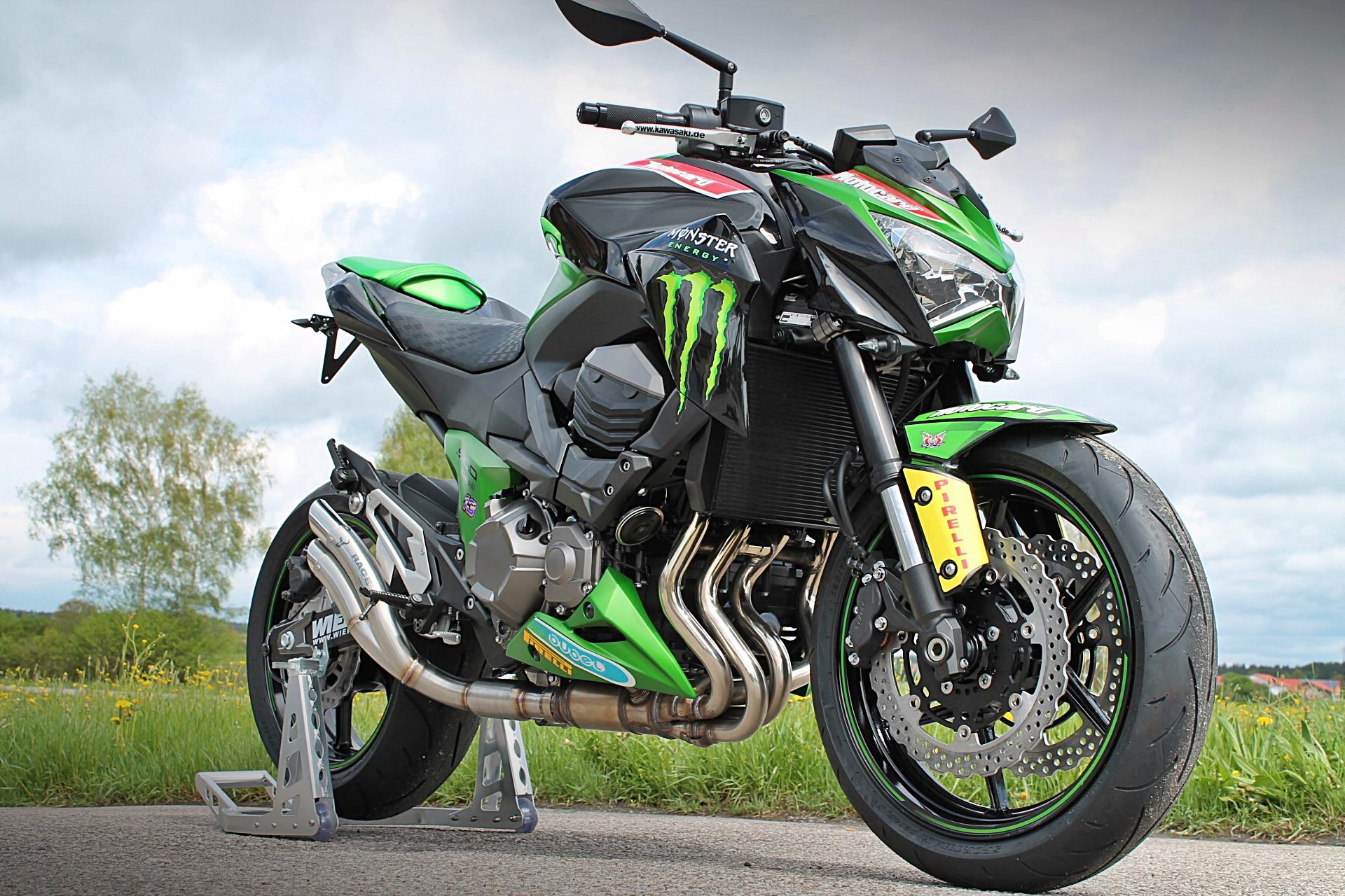 Kit carena Amotopart 2013-2018 Kawasaki Z800 verde e nero Style3