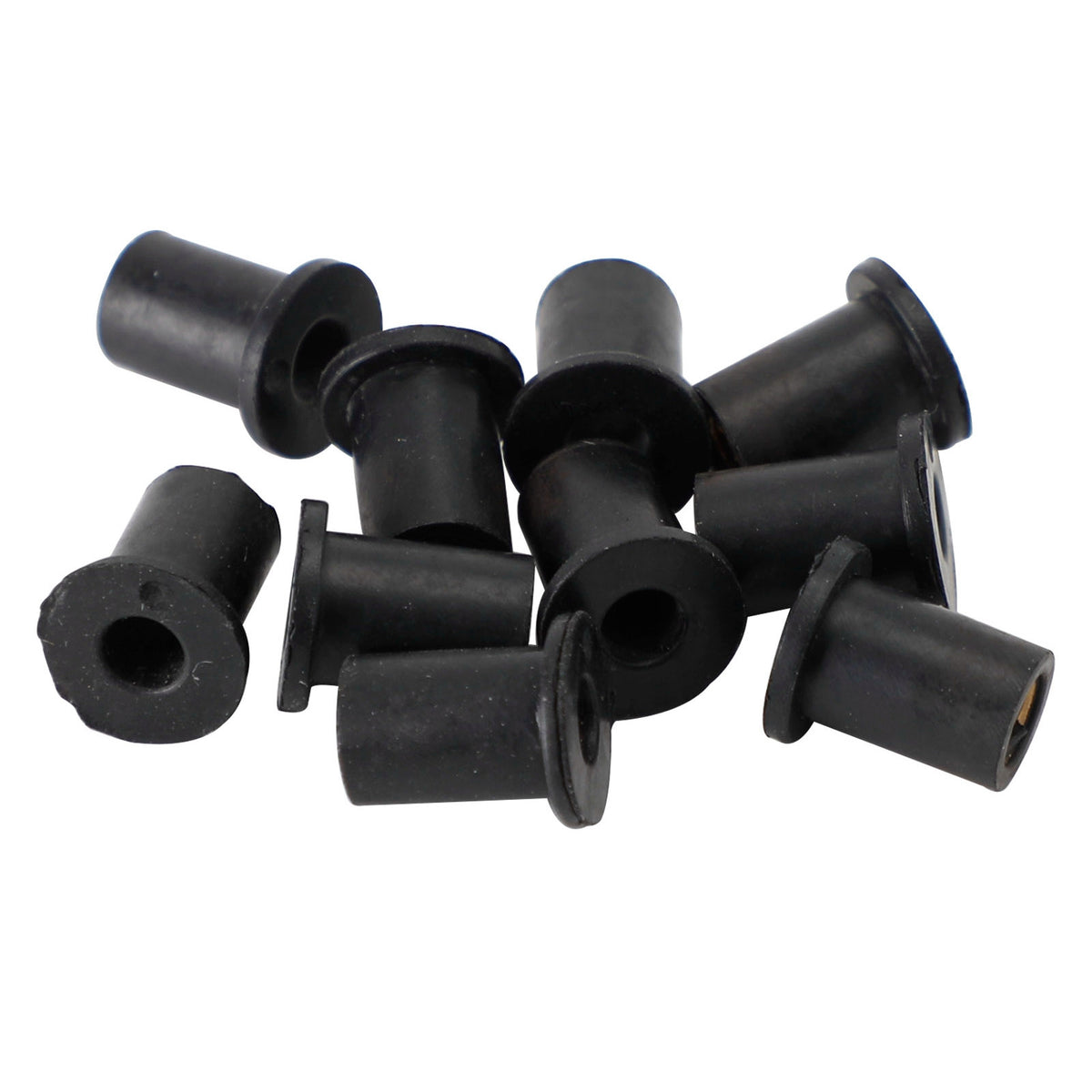 10 Stück M4 Gummi-Wellmuttern für Windschutzscheibe und Verkleidung, 8 mm 5/16 Zoll Wellmuttern