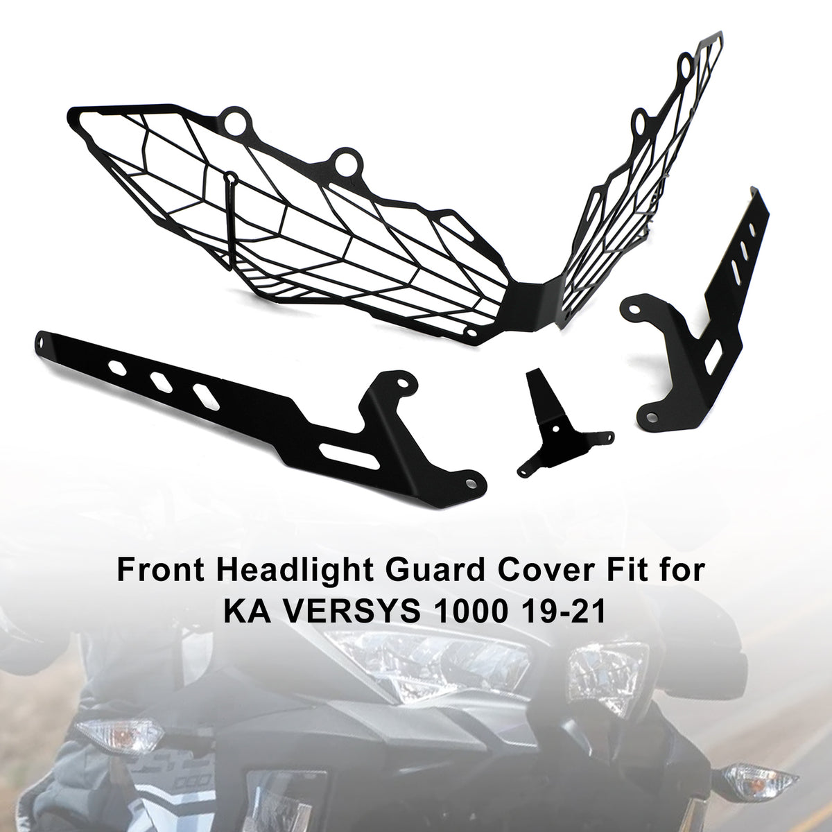 Copertura della protezione del faro anteriore nera adatta per Kawasaki Versys 1000 2019-2021 2020