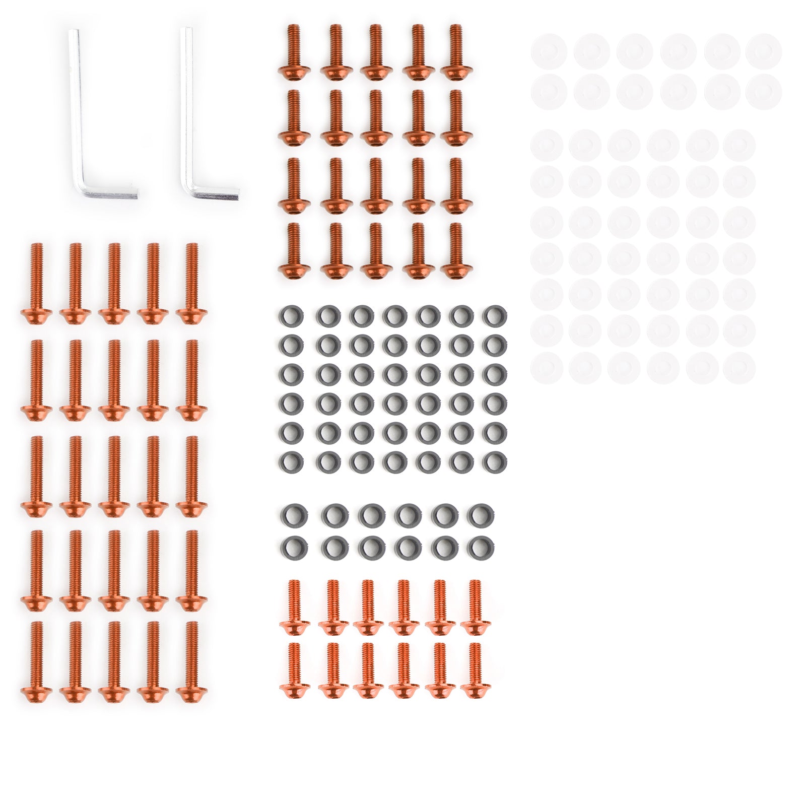 Kit bulloni per carenatura per parabrezza Sportbike, 158 pezzi, viti di fissaggio, arancione