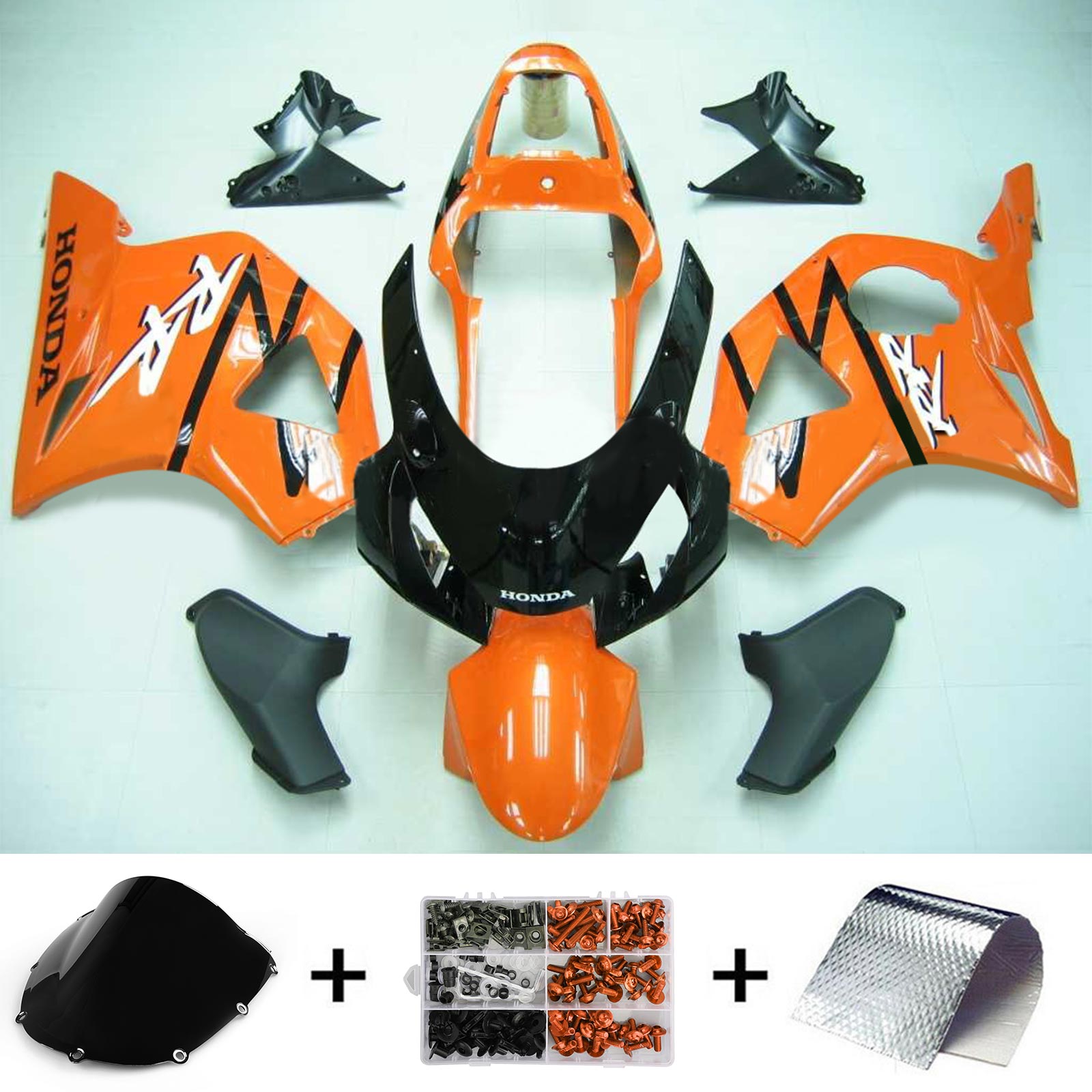 Amotopart Honda CBR954 2002-2003 Orange&Black Fairing Kit