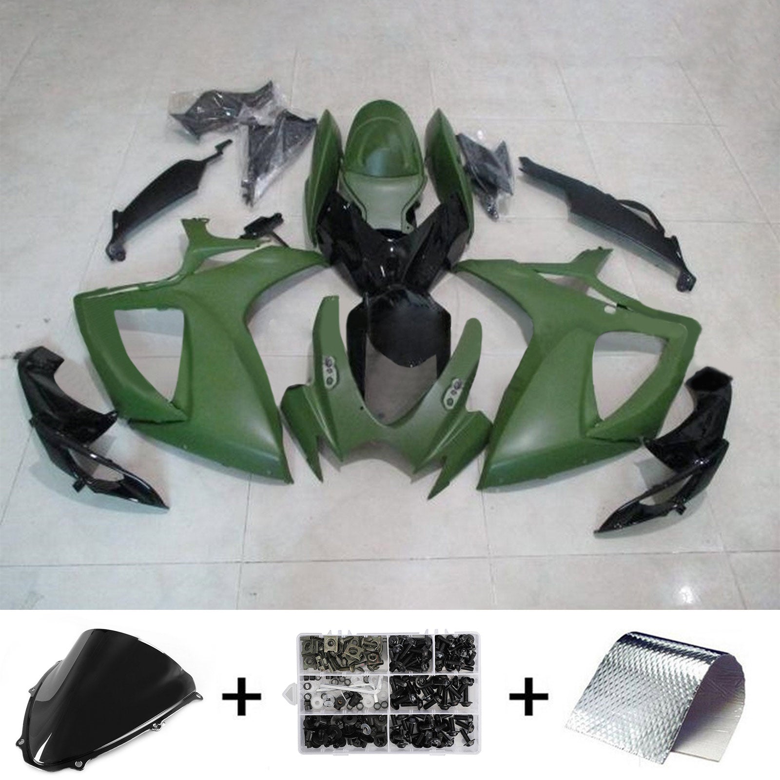 Amotopart 2006-2007 Suzuki GSXR 600/750 Matte Green Fairing Kit