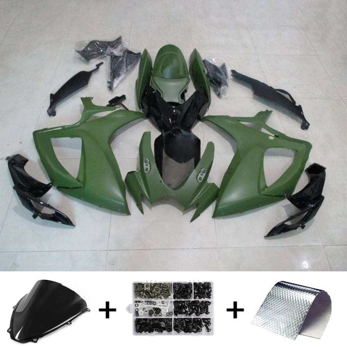 Amotopart 2006-2007 Suzuki GSXR 600/750 Kit de carénage vert mat