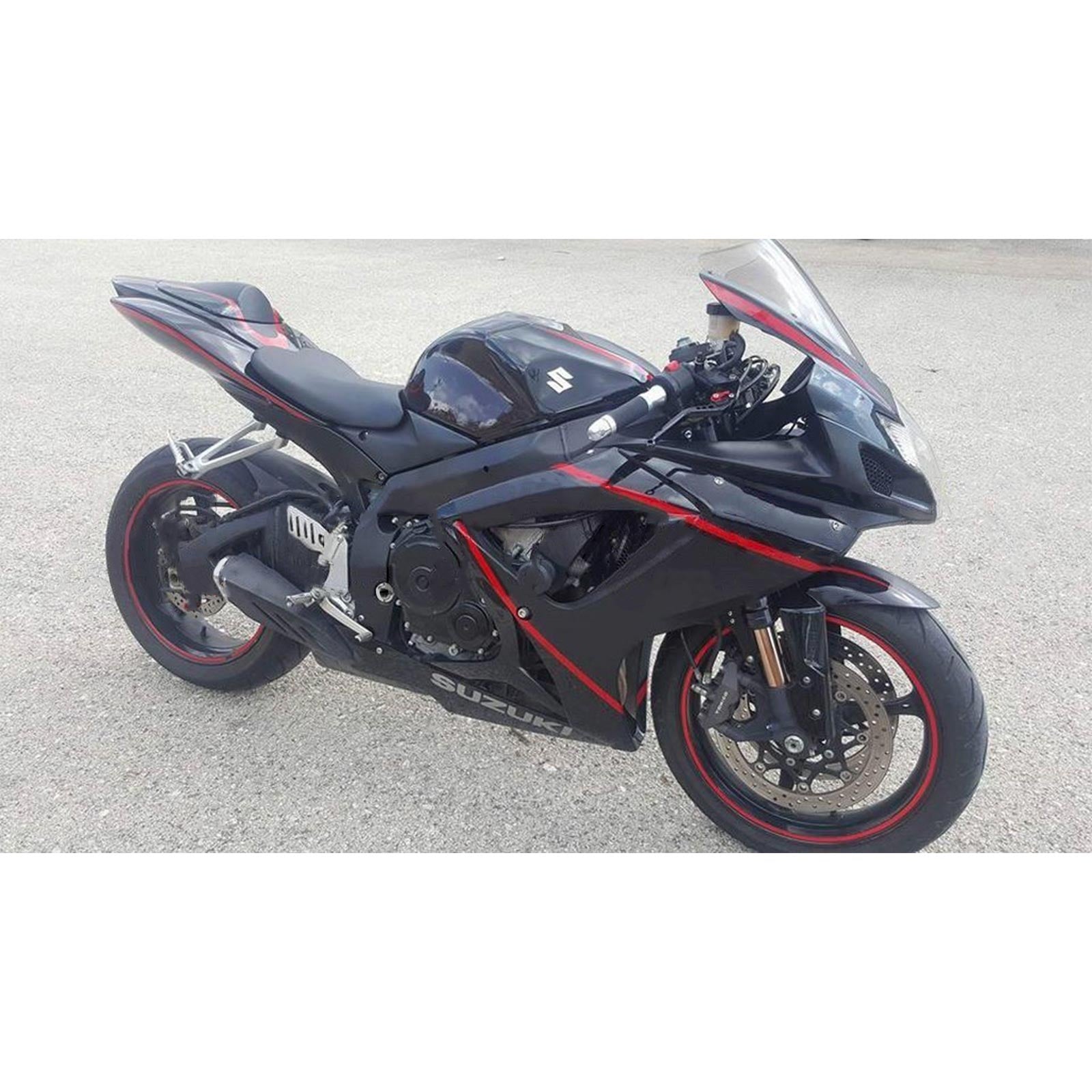 Amotopart 2006-2007 Suzuki GSXR 600/750 Matte Black&Red Fairing Kit