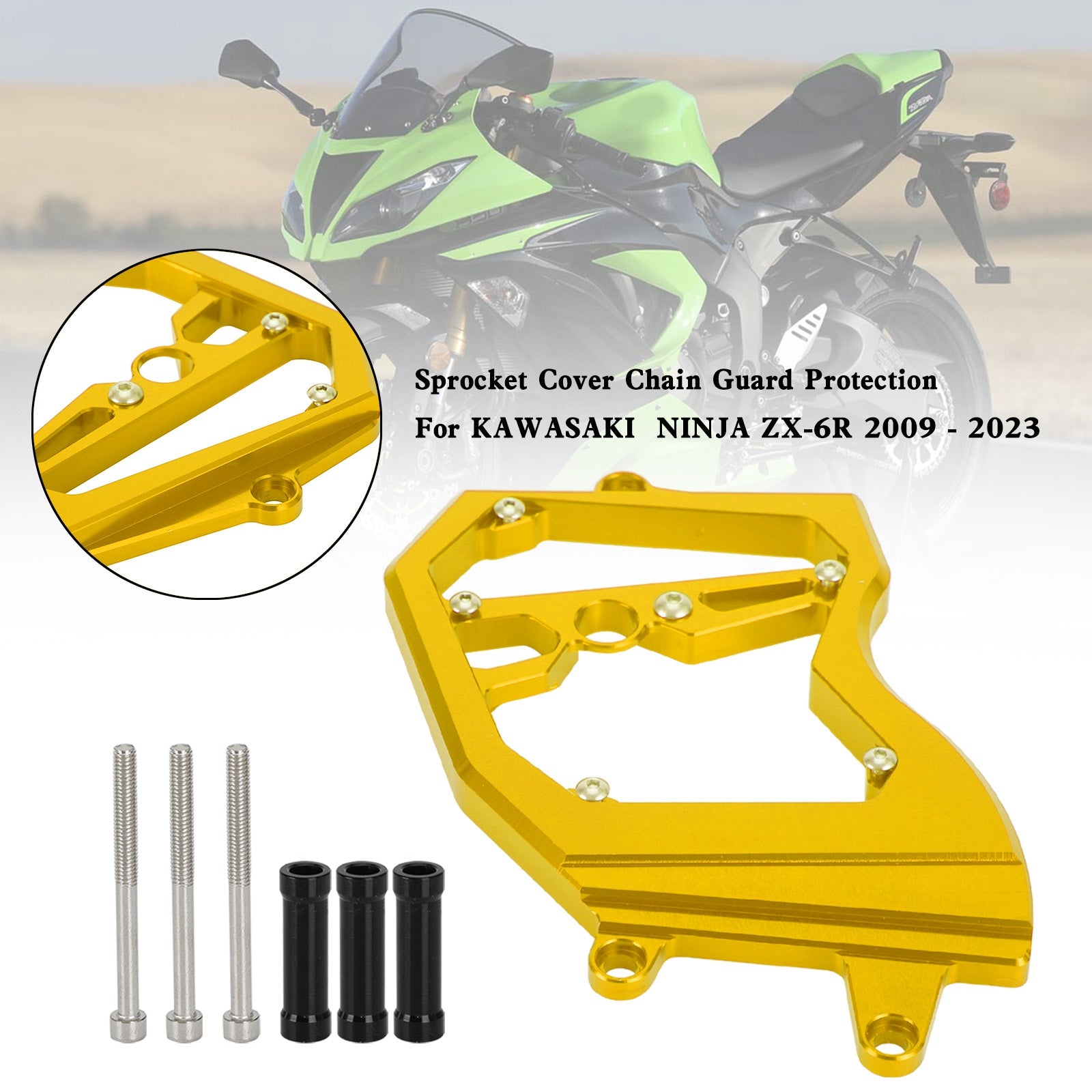 Front Sprocket Cover Chain Guard For KAWASAKI Ninja ZX-6R ZX6R 2009-2023