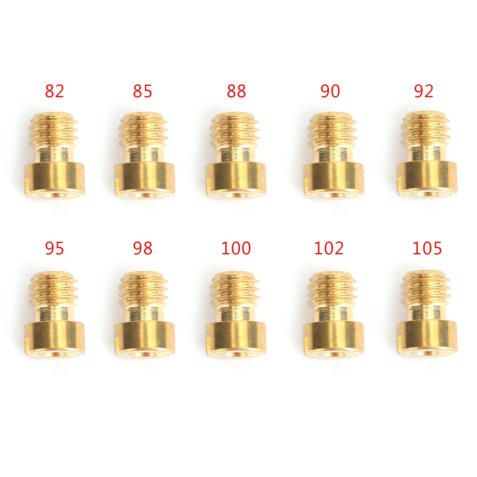 10 jeux de Jet principal à tête ronde 5mm 82-105 pour carburateur de moto et Scooter GY6 PZ19