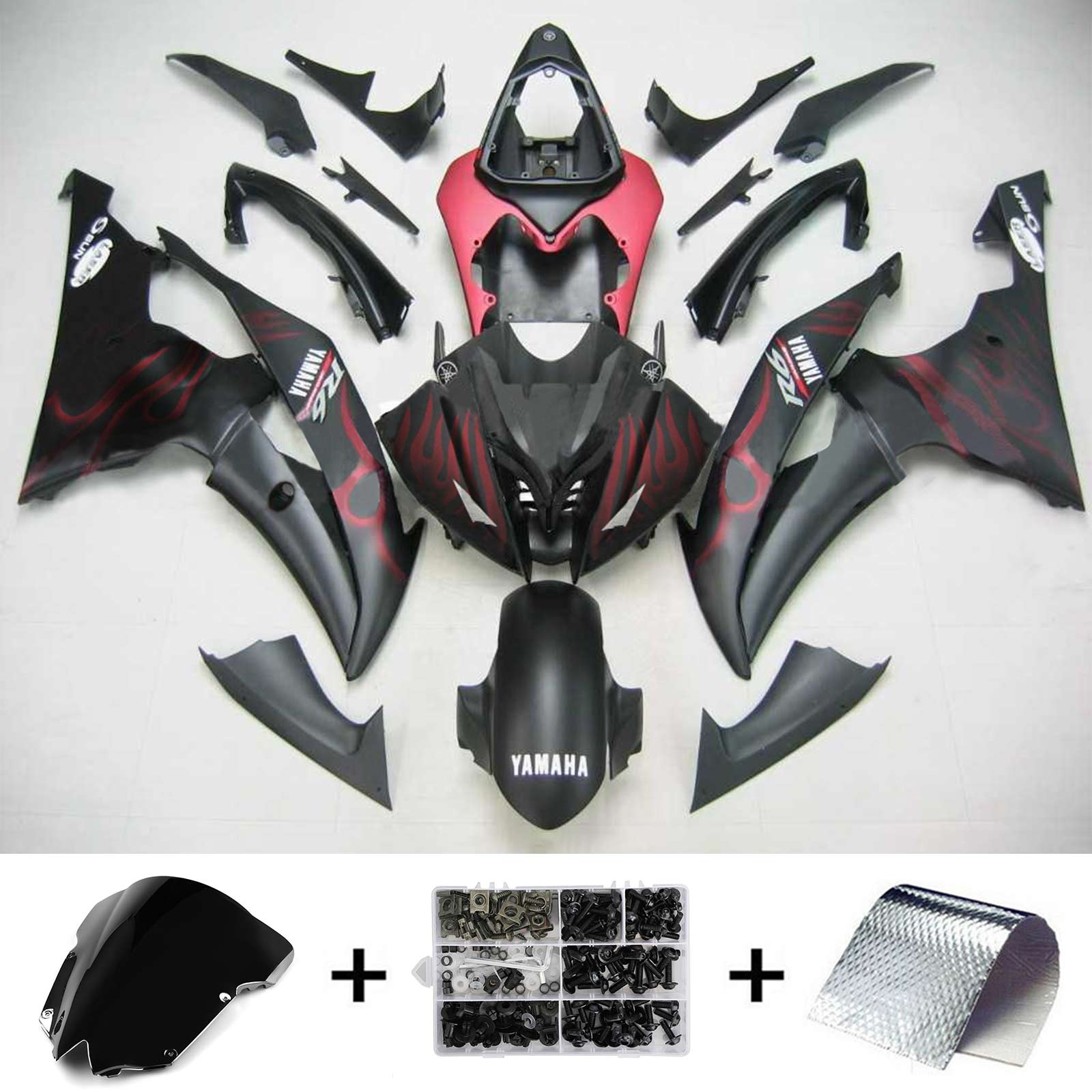 Injection Fairing Kit Bodywork Plastic ABS fit For Yamaha YZF 600 R6 2008-2016