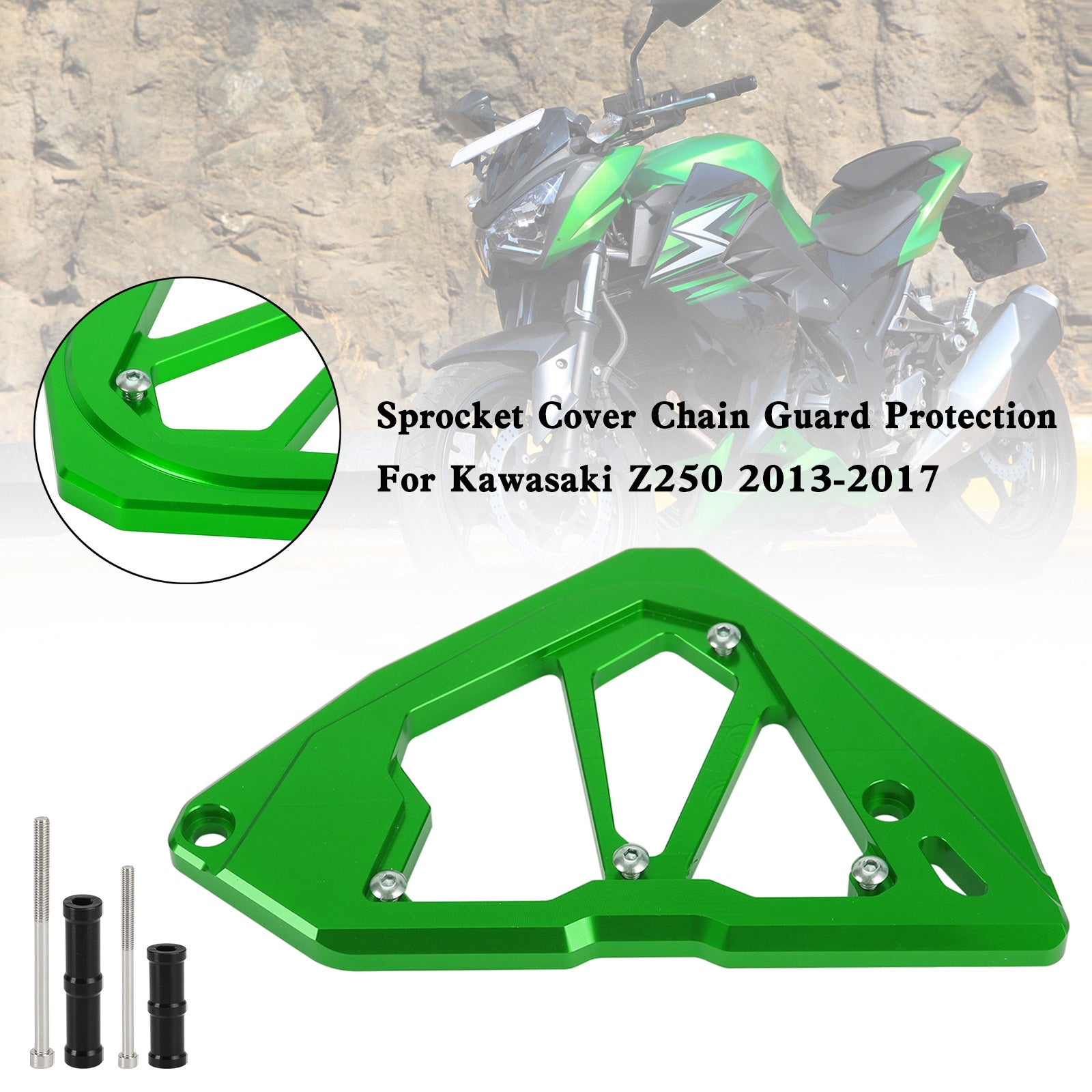 Sprocket Cover Chain Guard For KAWASAKI Z250 Z300 NINJA 300 250 13-17