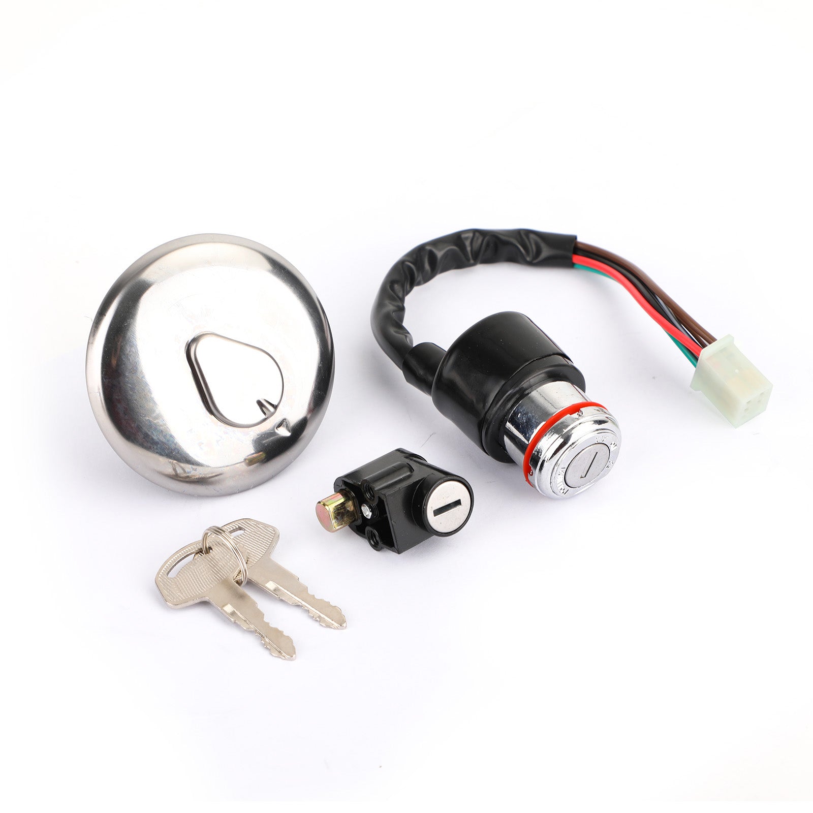 Ignition Switch Fuel Gas Cap Steering Lock Set Fit for Suzuki GN125 GN 125 82-01