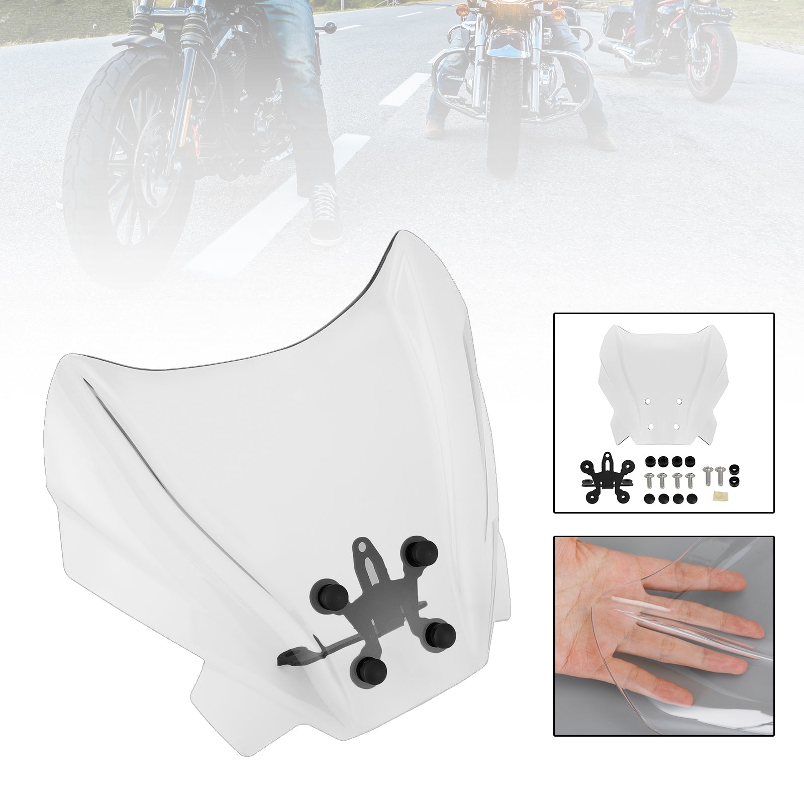 ABS Motorcycle Windshield WindScreen fit for Benelli 502 C 2019-2021 Generic