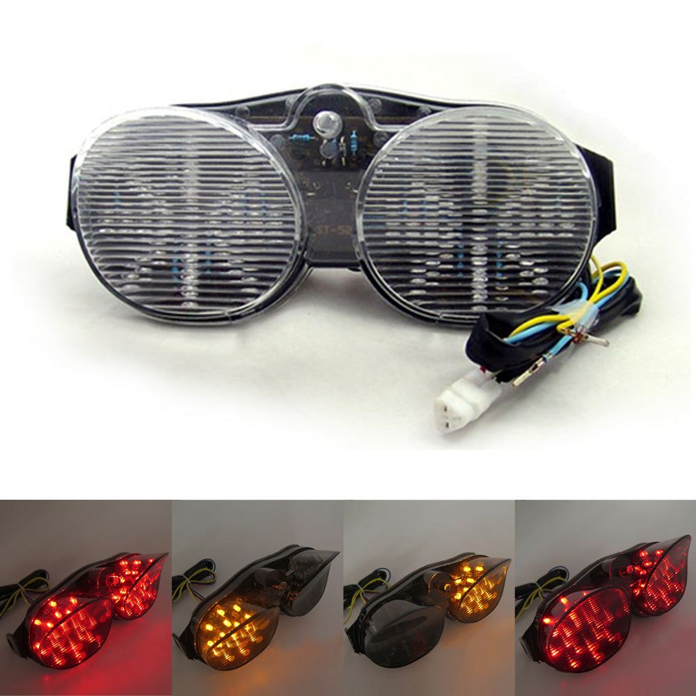 Intermitentes de luz trasera LED integrados para Yamaha YZF 600 R6 2001-2002 Transparente