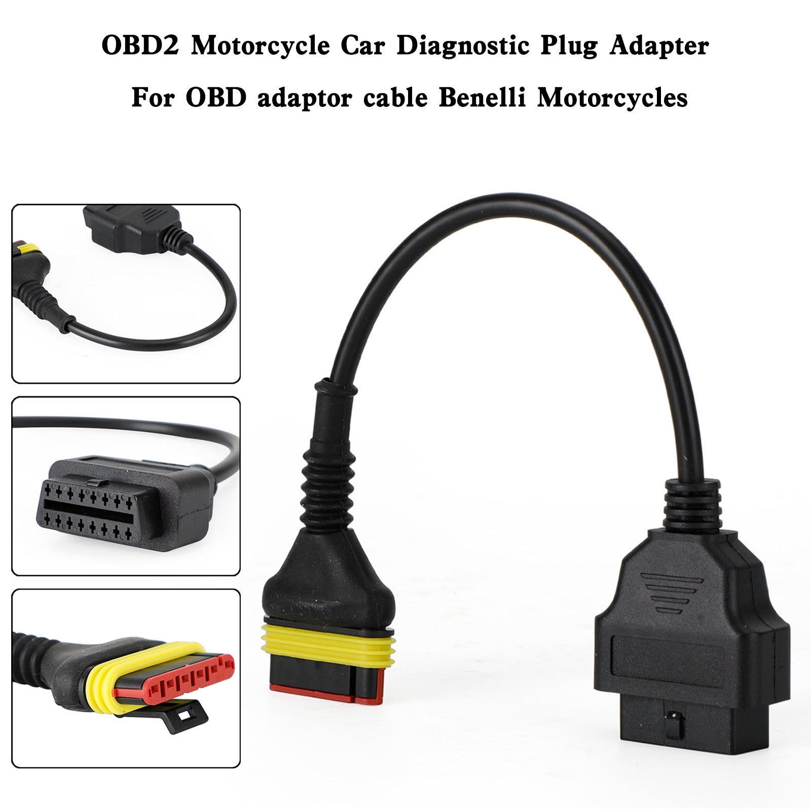 OBD2 6 pin Diagnostic Code Reader Adapter Scanner Cable For Benelli Motorcycle