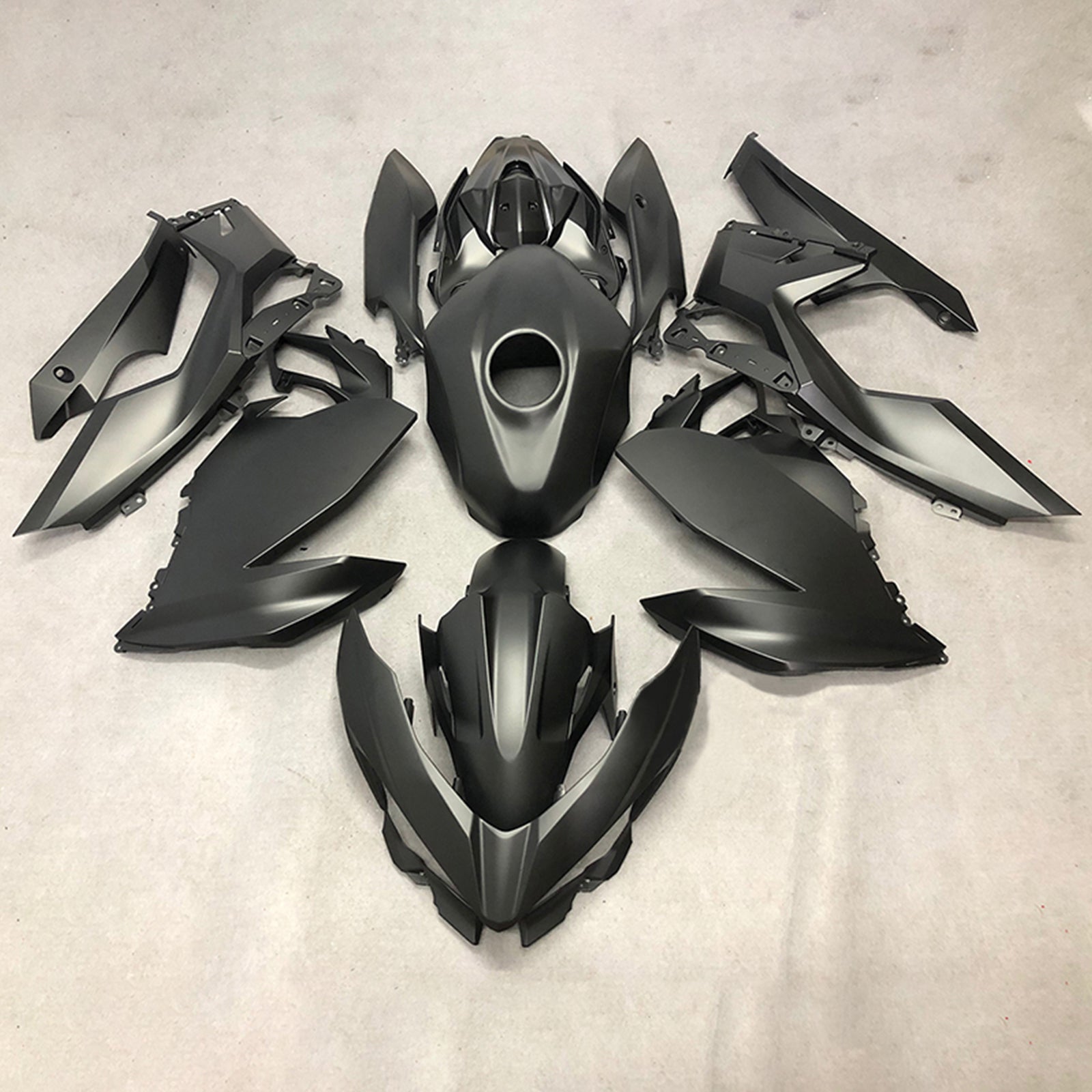 Amotopart Kawasaki 2018-2024 EX400/Ninja400 Matte Black Fairing Kit