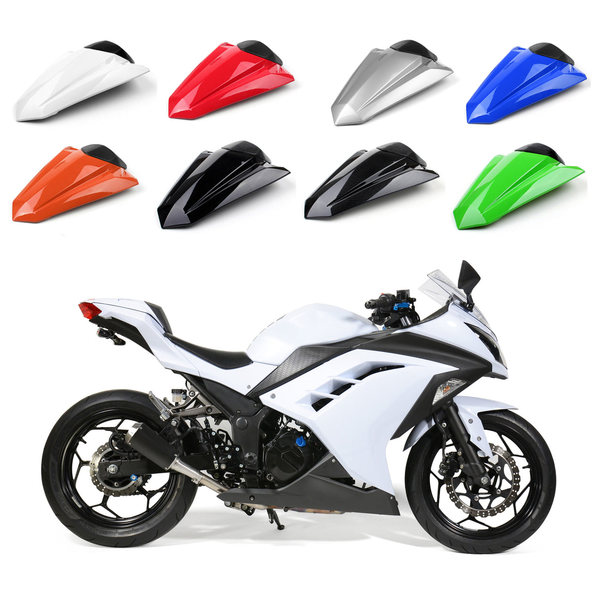 Coprisedile posteriore adatto per Kawasaki Ninja 300R / EX300R 2013-2017 generico