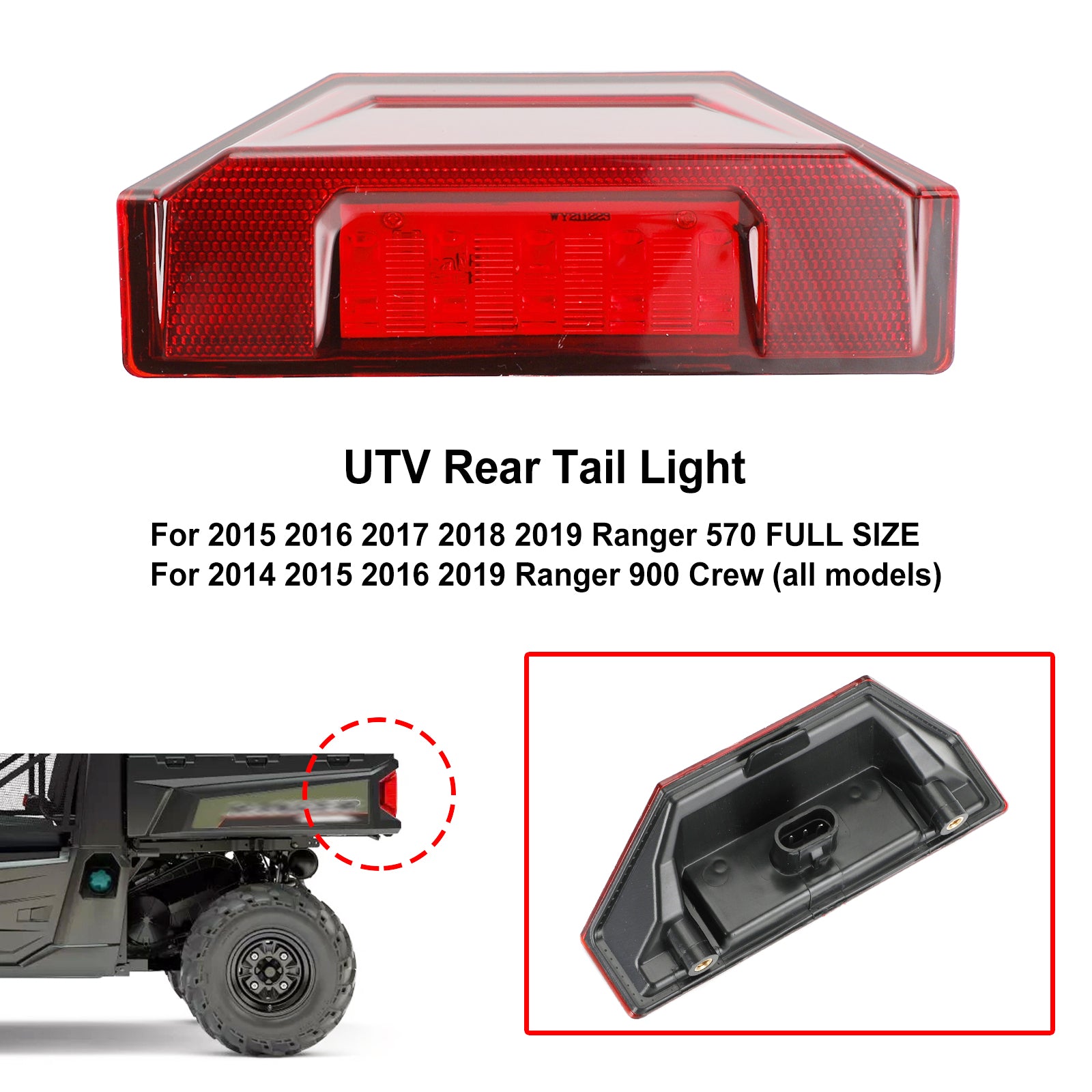 Feu arrière UTV 2412774 pour Polaris Ranger Crew 570 XP 900 général 2013 – 2020