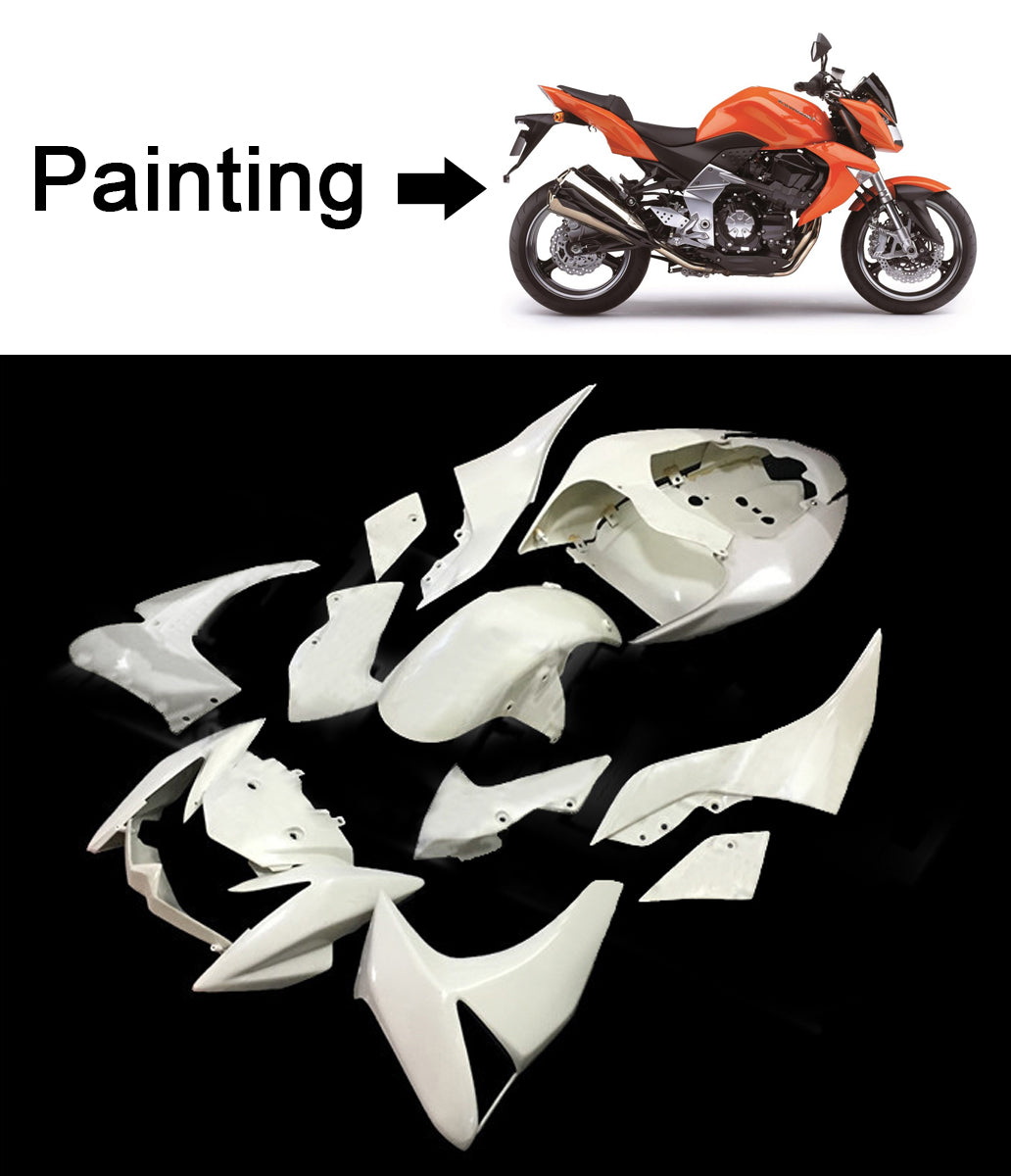 Amotopart 2007-2009 Kawasaki Z1000 Kit de carenado naranja