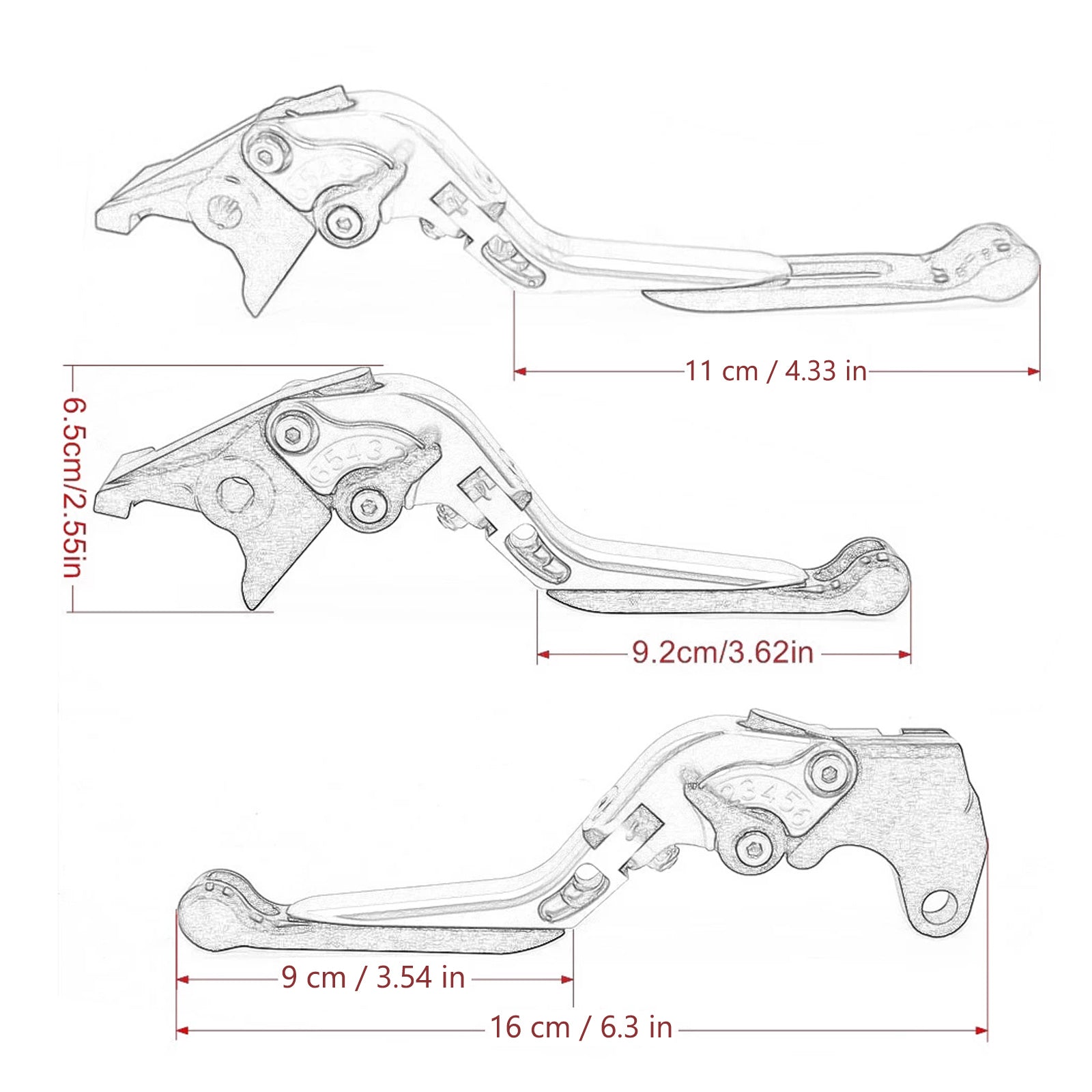 Einstellbarer ausziehbarer Brems- und Kupplungshebel für Honda CBR500R CB500F/X 19-21 Generic