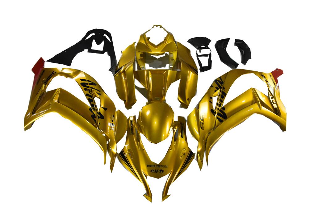 Amotopart 2021-2024 Kawasaki ZX10R ZX10RR Gold Fairing Kit