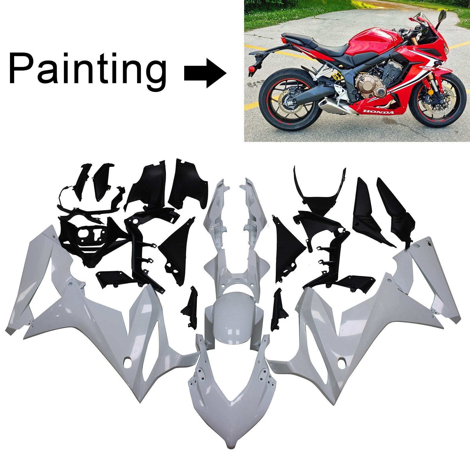 Amotopart Honda CBR650R 2021-2023 Red&White Fairing Kit