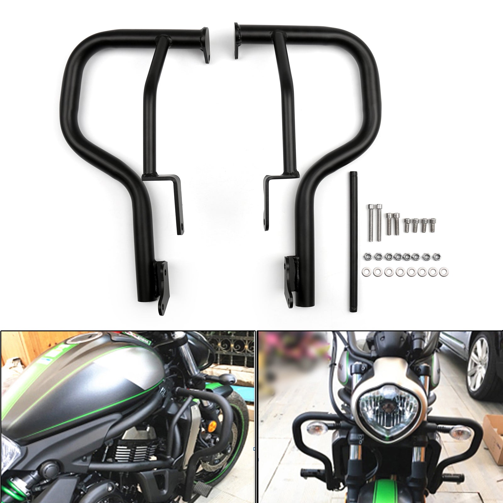 15-24 Kawasaki Vulcan S 650 EN650 Barres de protection moteur Nouveau Noir