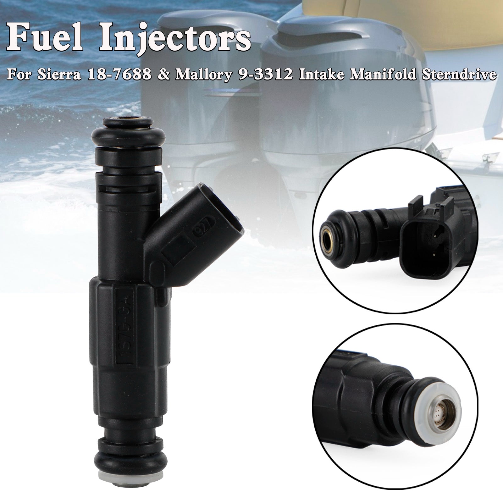 Fuel Injectors For Sierra 18-7688 & Mallory 9-3312 Intake Manifold Sterndrive