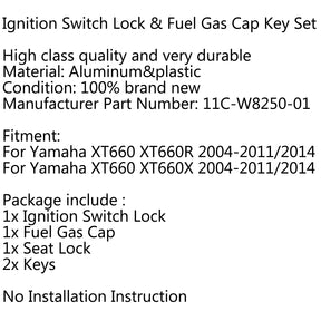 Set di chiavi di blocco del coperchio del tappo del serbatoio del sedile dell'interruttore di accensione per Yamaha XT660 XT660 R/X 04-11
