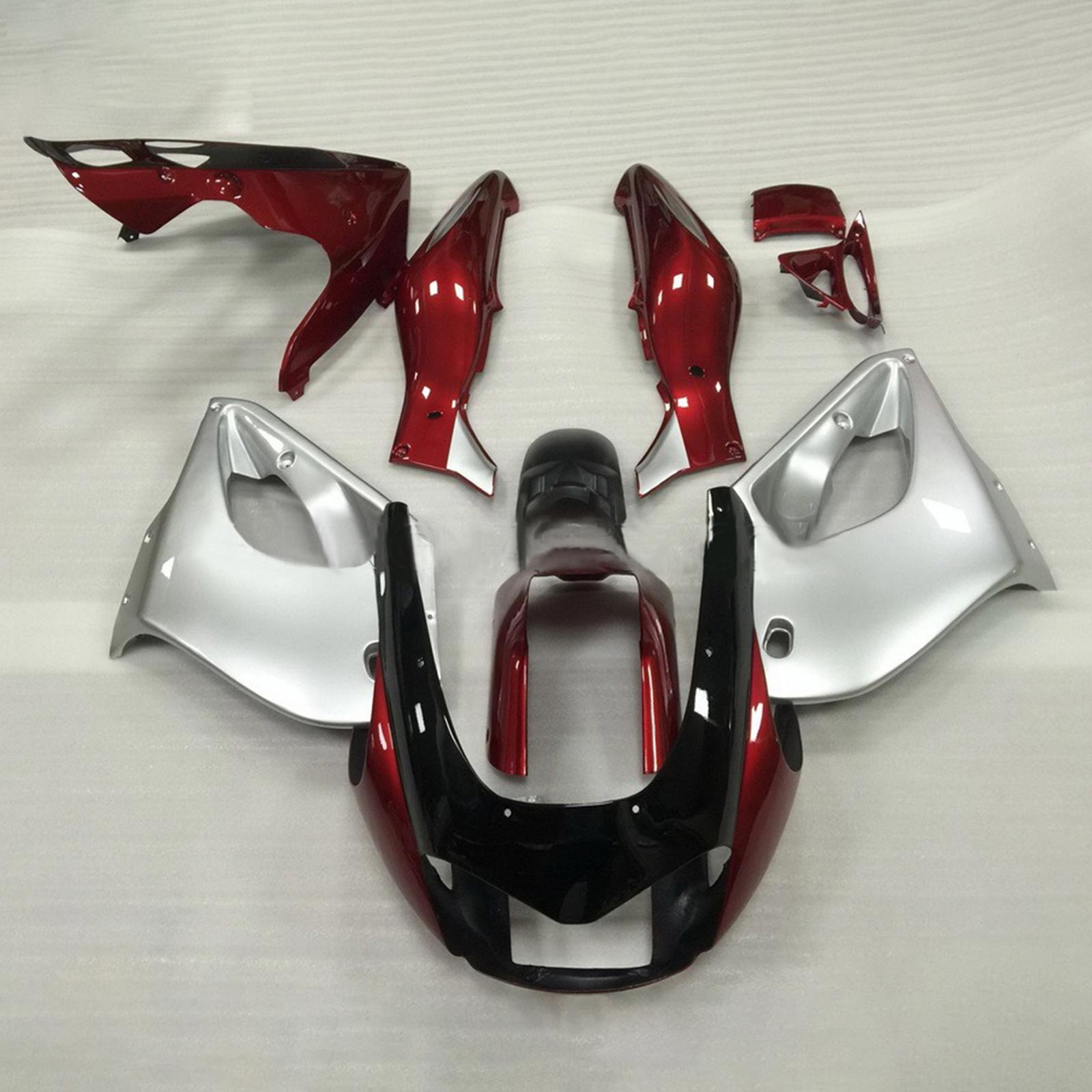 Amotopart 1997–2007 Yamaha YZF1000R Thunderace Verkleidung, Rot und Silber, Style2-Kit