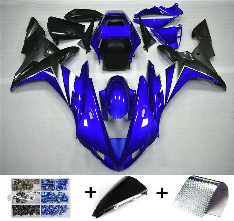 Amotopart 2002-2003 Yamaha YZF R1 Kit de carénage bleu brillant