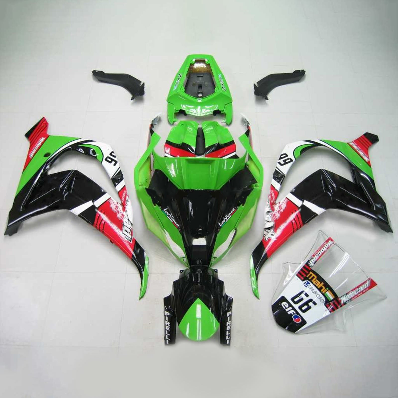 Amotopart Kawasaki ZX10R 2011-2015 Green Fairing Kit