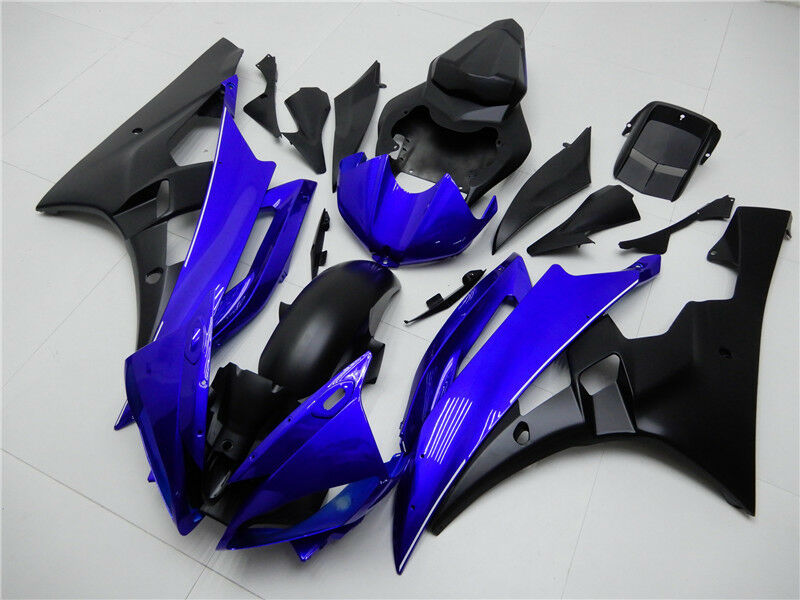 Amotopart 2006-2007 Yamaha YZF-R6 Kit de carenado azul negro carenado