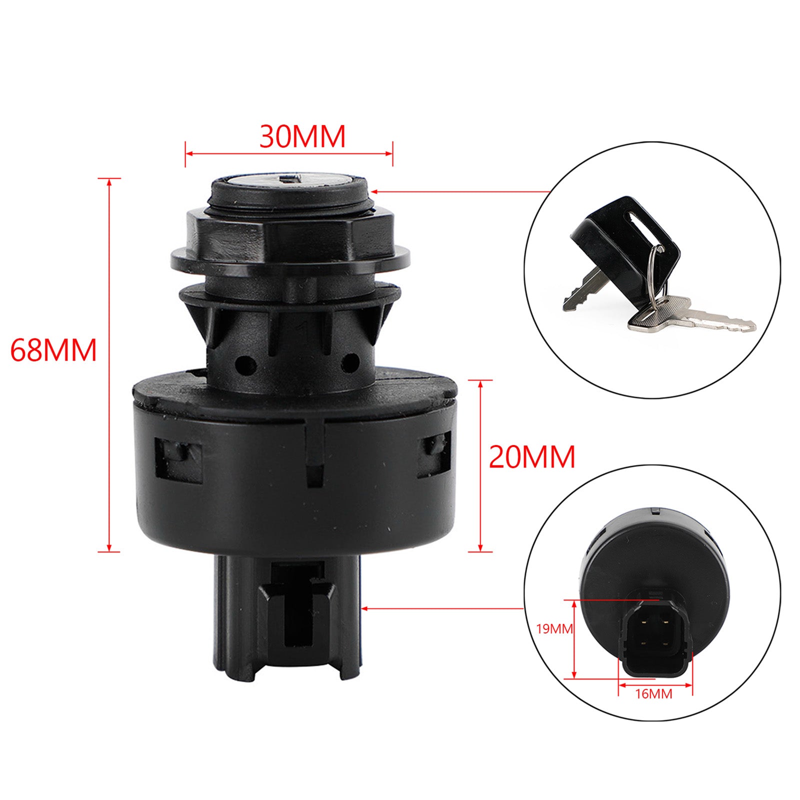 Ignition Key Switch For Yamaha Rhino YXR450 660 700 Viking VI Wolverin