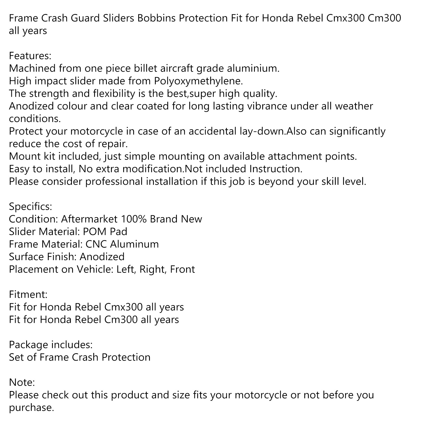 Cnc Anti-Crash Frame Sliders Protector Fit For Ducati 696 796 1100 08-14 Titanium Generic
