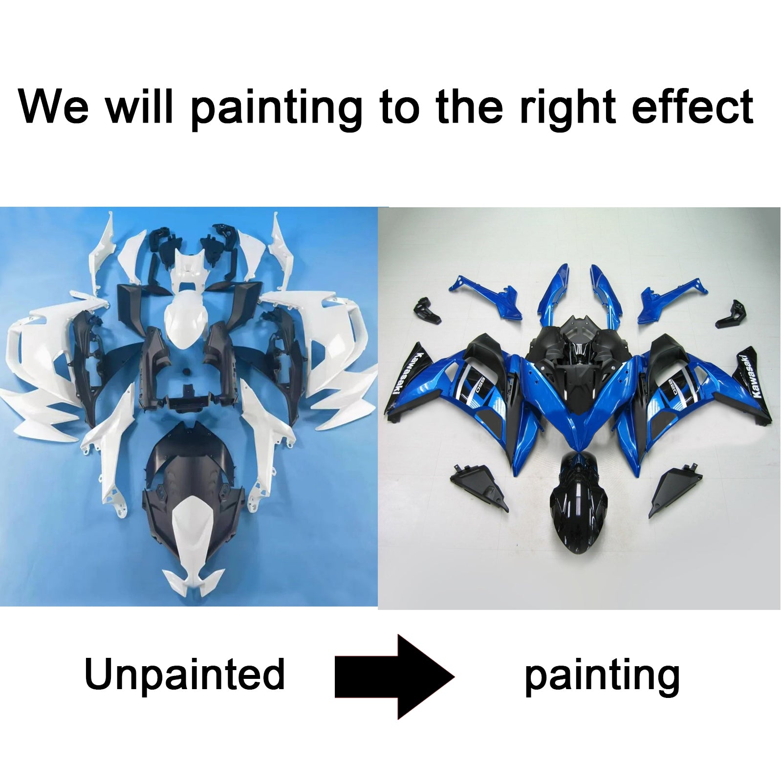 Amotopart 2020-2026 Kawasaki ER-6F Ninja650 Blue&Purple Fairing Kit