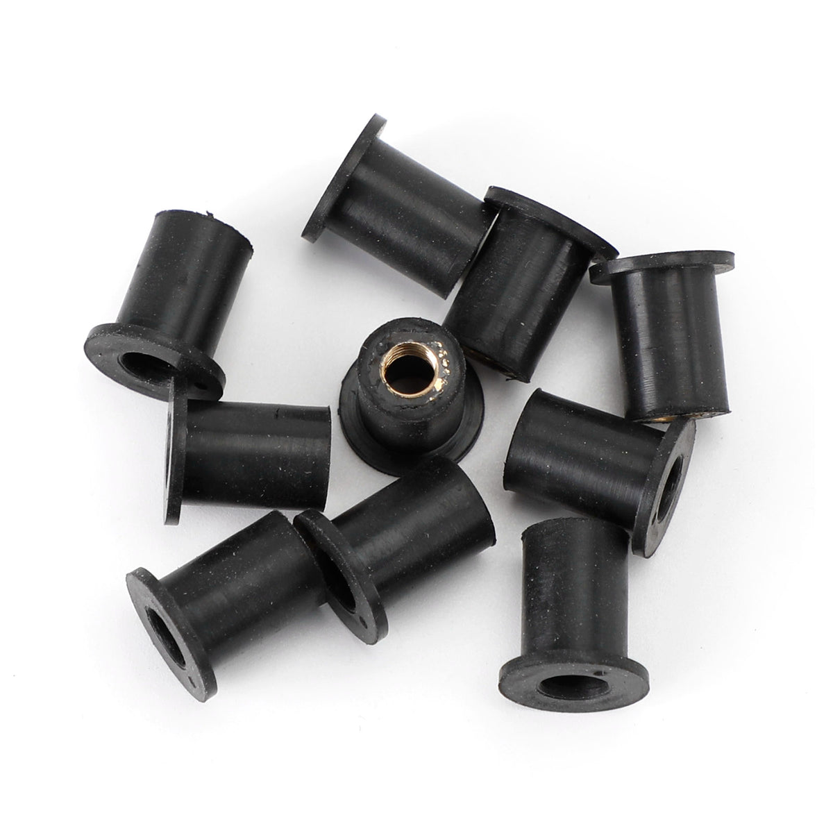 M5 Rubber Well Nuts Wellnuts for Fairing & Screen Fixing Pack of 10 - 10mm Hole