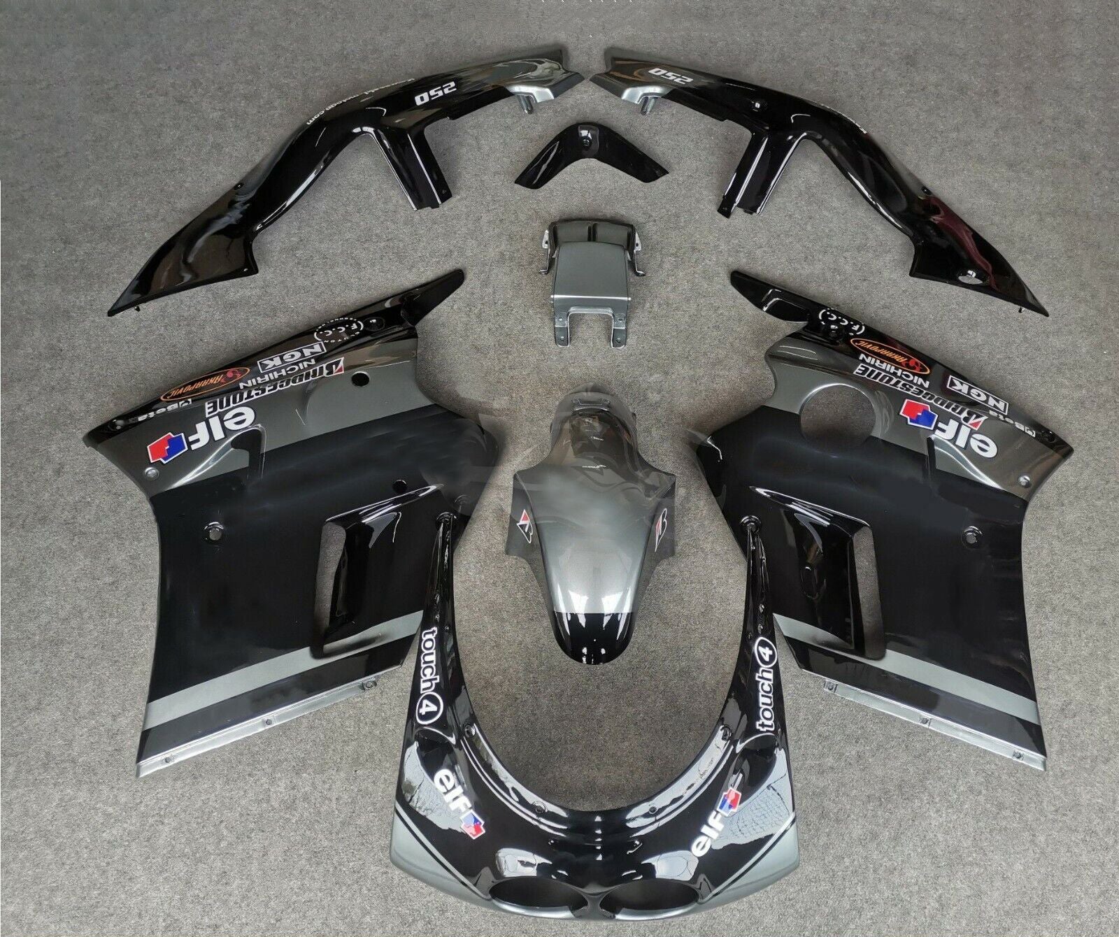 Amotopart 1989-1990 Kawasaki ZXR250 Fairing Black Kit