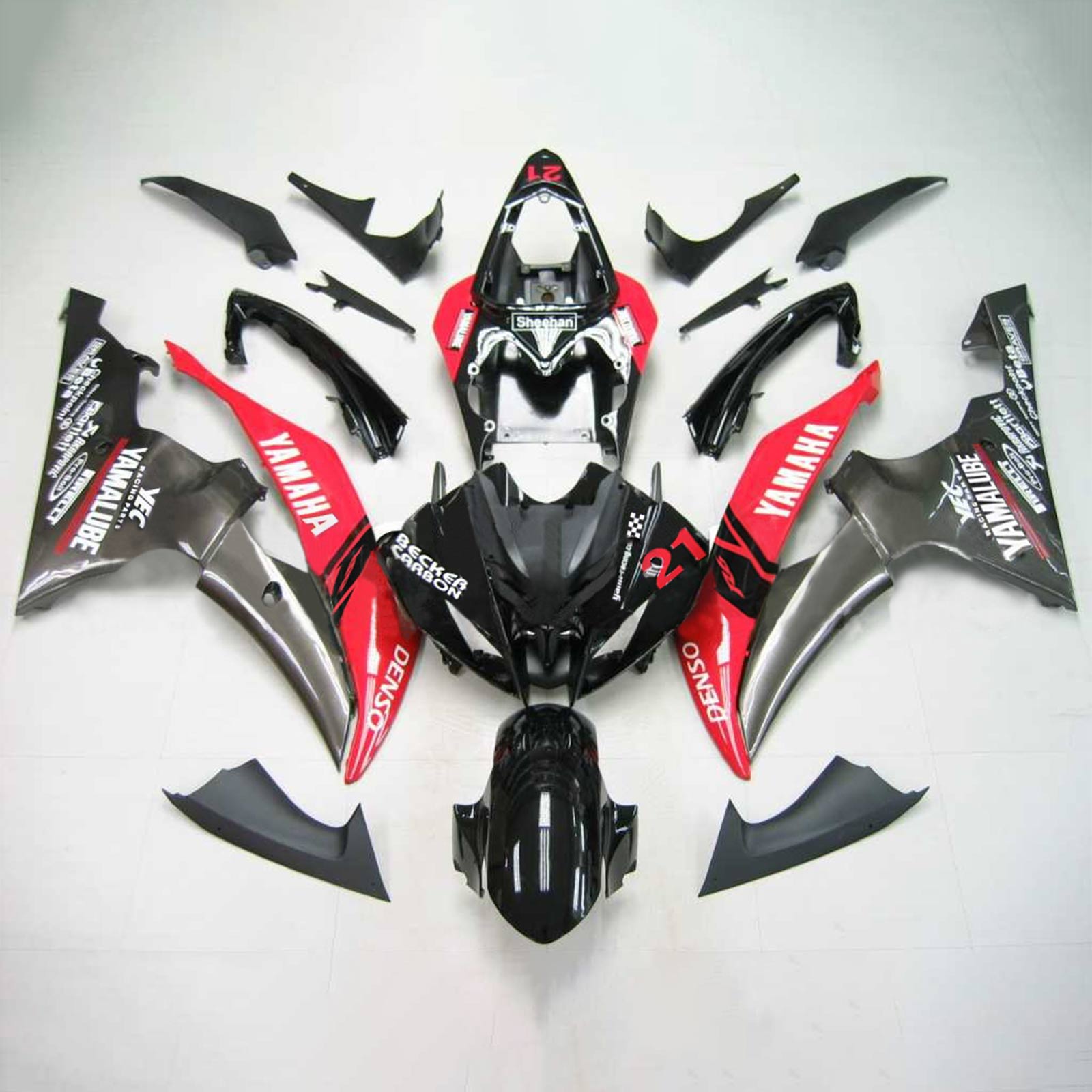 Amotopart Yamaha 2008-2016 YZF 600 R6 Black Brown Red Fairing Kit
