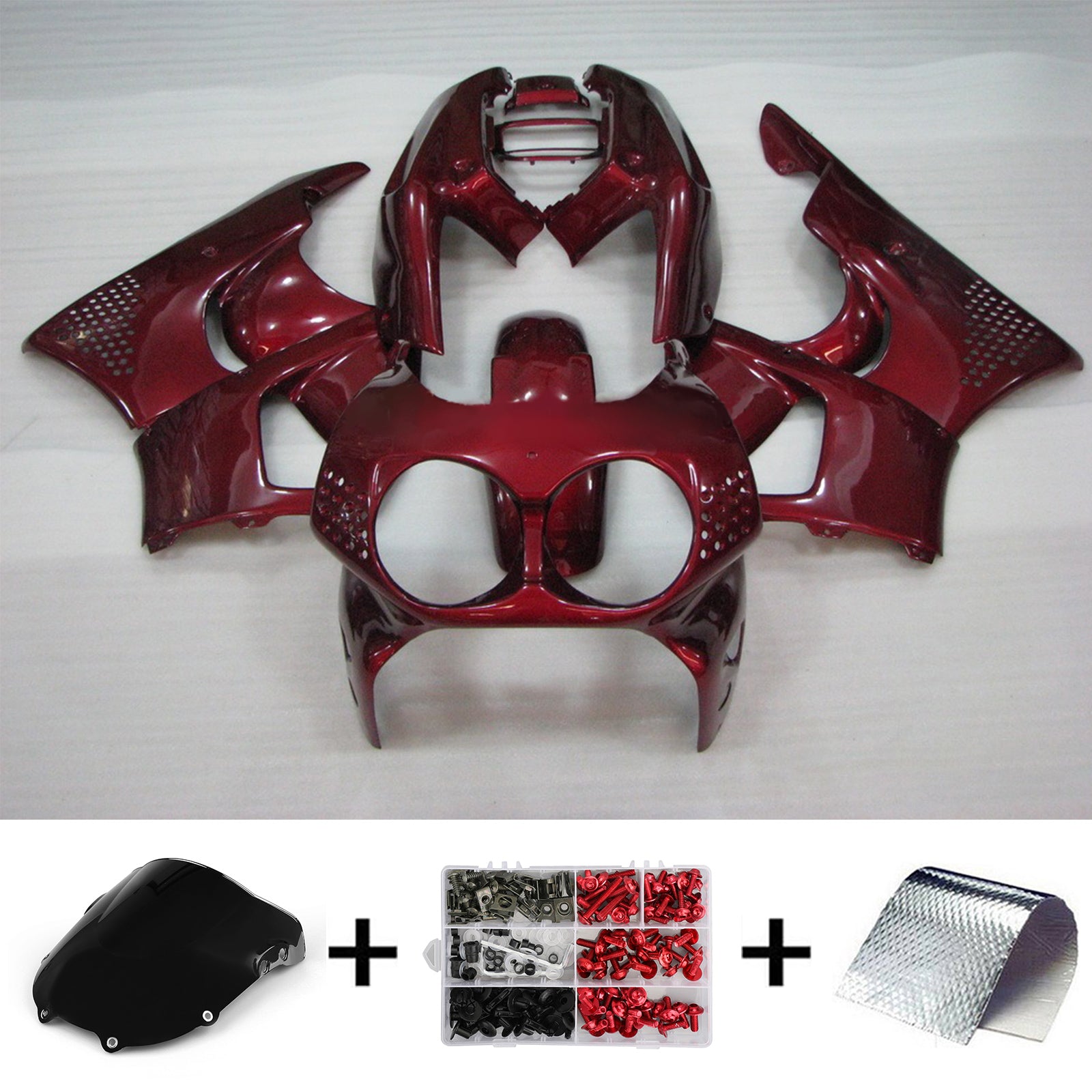 Amotopart 1992-1993 Honda CBR900RR 893 Kit carénage hépatique rouge