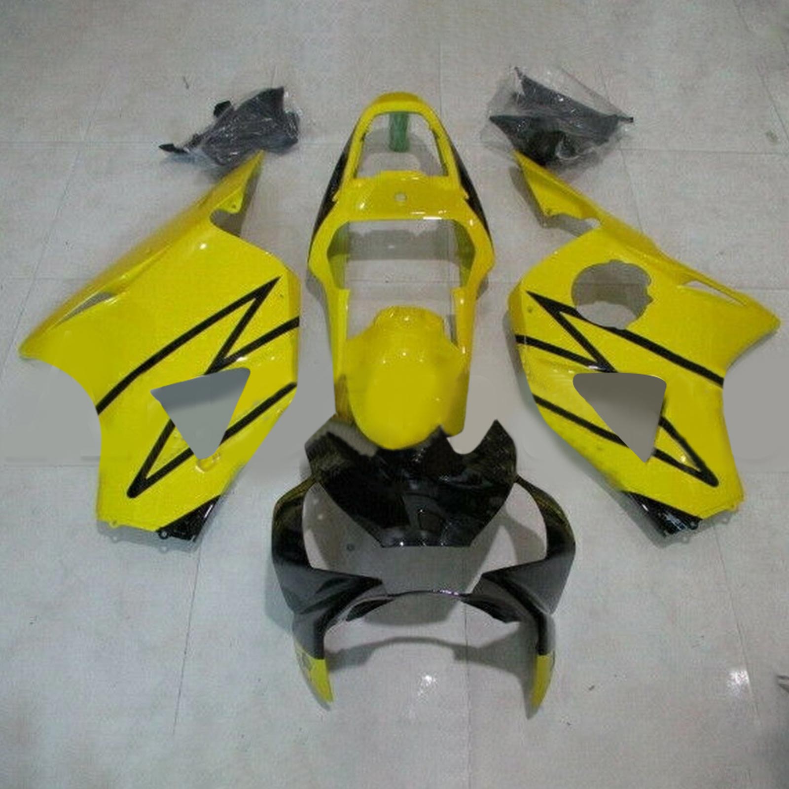 Amotopart Honda CBR954 2002-2003 Kit de carenado amarillo y negro