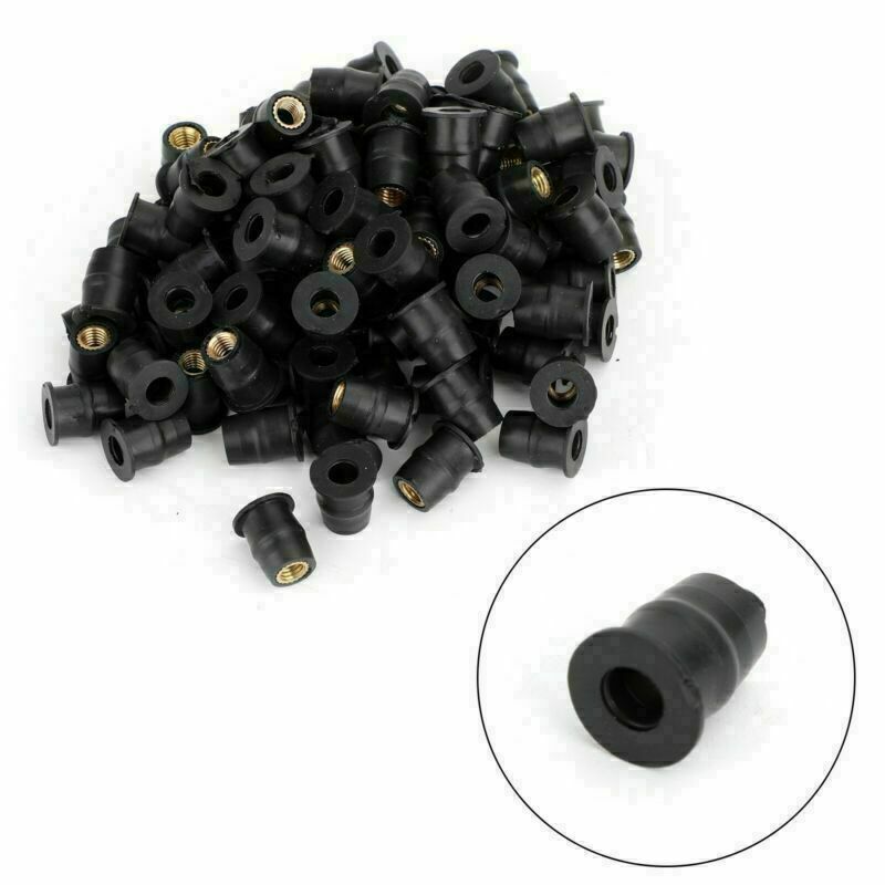 100 Quantity 10-32 M5 Rubber Well Nut Windscreen & Fairing 3/8 Wellnuts-5mm Generic