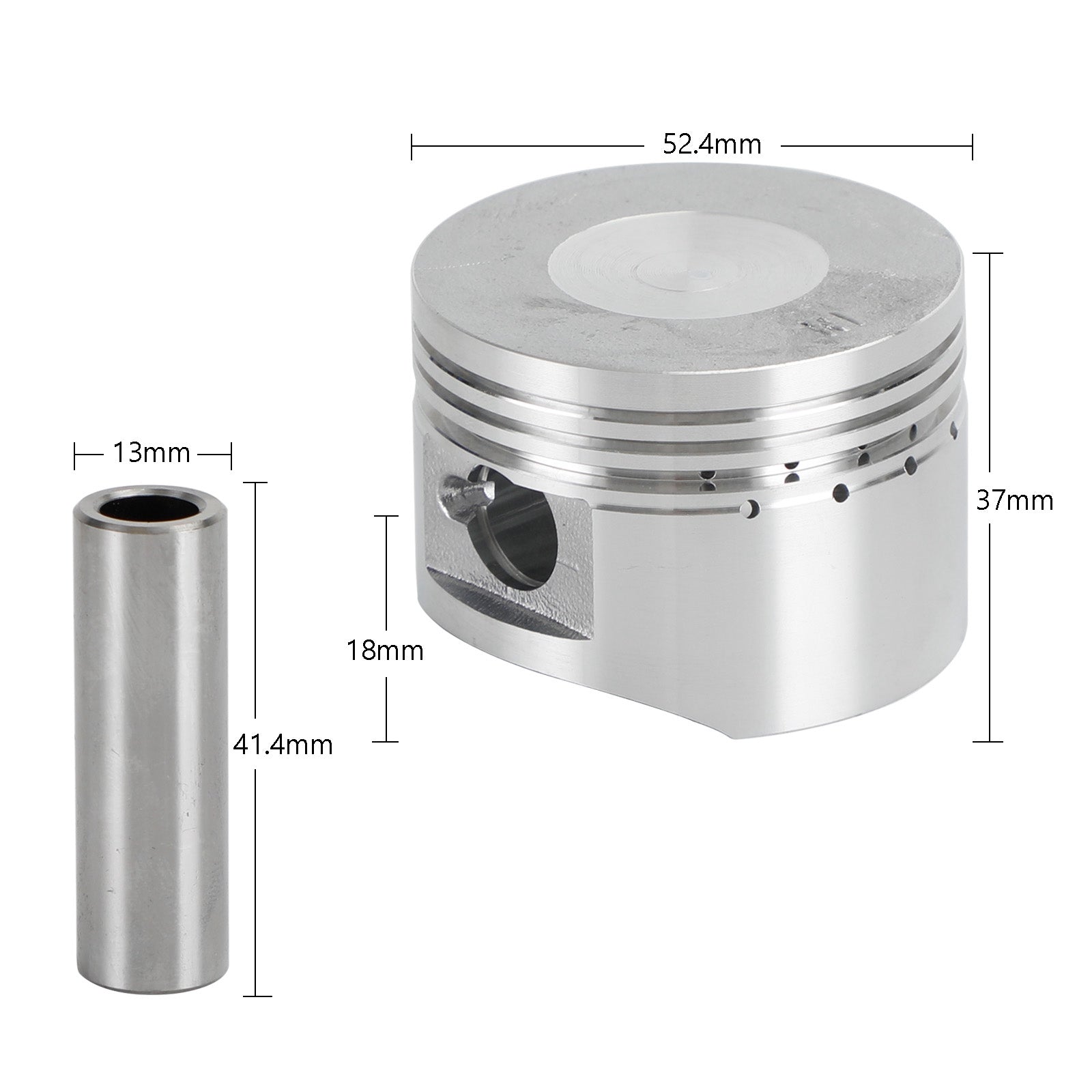 Jeu de joints de segment de Piston 52.4mm, pour Kazuma Taotao Sunl Coolster Roketa 110cc 125cc générique