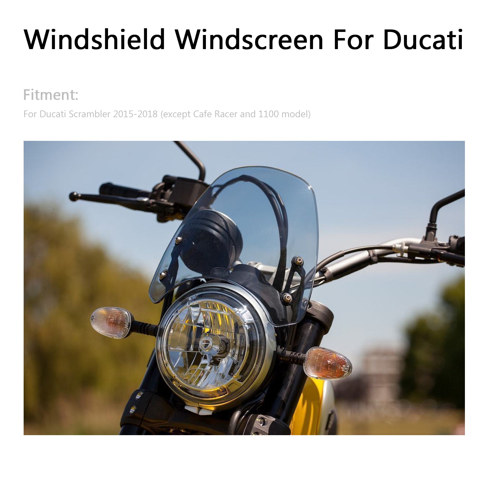 1x für 15-2018 Ducati Scrambler Windschutzscheibe Windschutzscheibe Windabweiserschutz G Generic