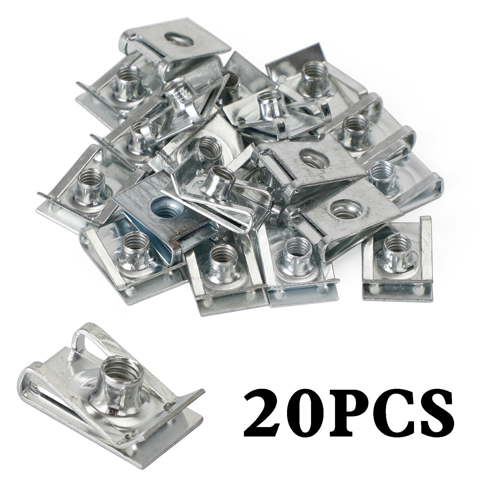 20x Verkleidungsclips M6 6mm Karosserieblech-Spire-Clip Motorrad-Geschwindigkeitsclips U-Mutter Generisch