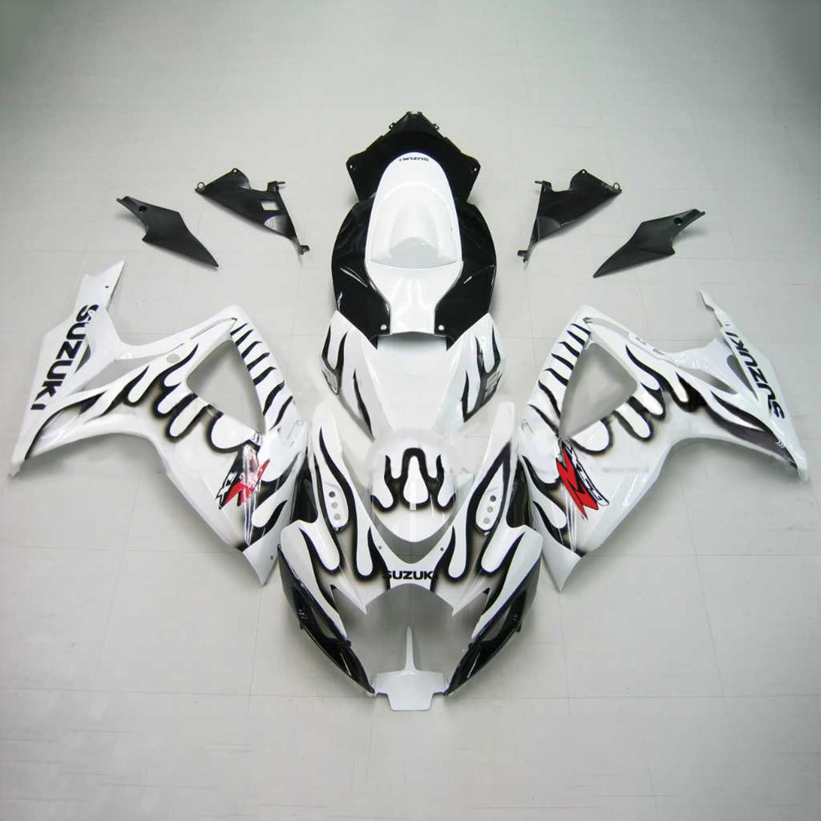 Amotopart 2006-2007 Suzuki GSXR 600/750 Black&White Bead Style1 Fairing Kit